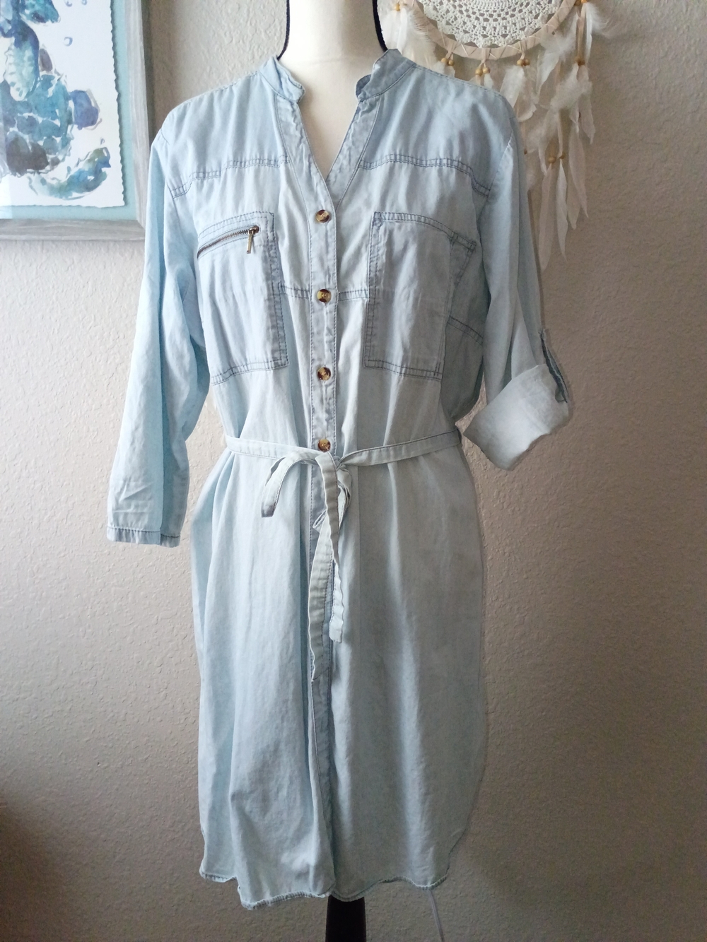 Speed Control Light Blue Denim Women Jeans Dress